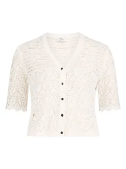 Vera Mont Damen Strickjacke in weiß