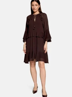 Vera Mont Damen Volantkleid in braun