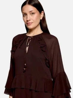 Vera Mont Damen Volantkleid in braun