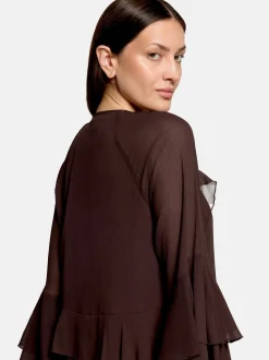 Vera Mont Damen Volantkleid in braun