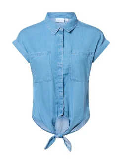 Vila Damen Jeansbluse - VINea in light stone