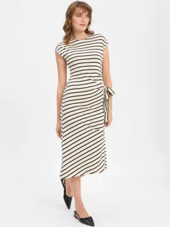 Vila Damen Jerseyklied - Vimpompia in beige schwarz