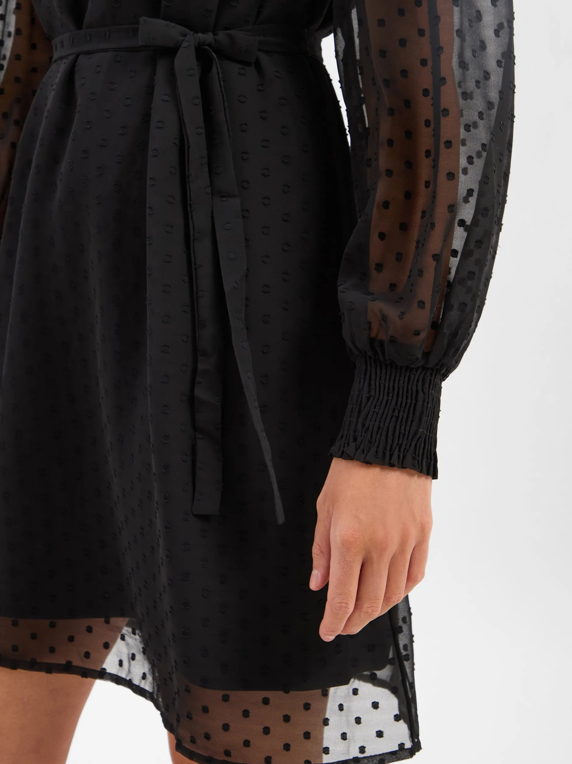Vila Damen Kleid - VIEdee in schwarz - Ärmel: langarm