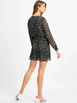 Vila Damen Kleid - VIFalia in schwarz weiß