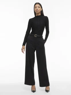 Vila Damen Langarmshirt - VISagara in schwarz