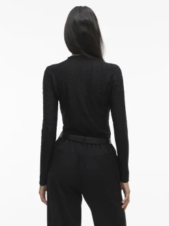 Vila Damen Langarmshirt - VISagara in schwarz