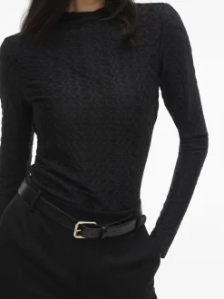 Vila Damen Langarmshirt - VISagara in schwarz