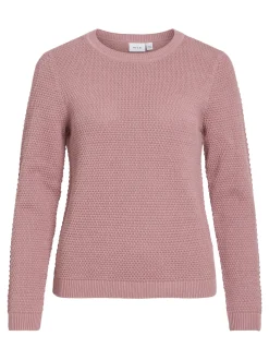 Vila Damen Pullover - VIDalo in altrosa - Ärmel: langarm