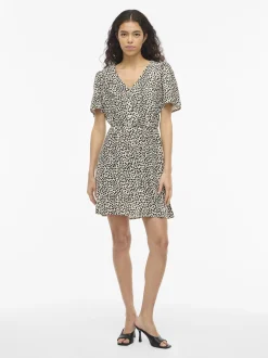 Vila Damen Sommerkleid - VIGrace in beige schwarz