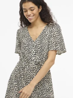 Vila Damen Sommerkleid - VIGrace in beige schwarz