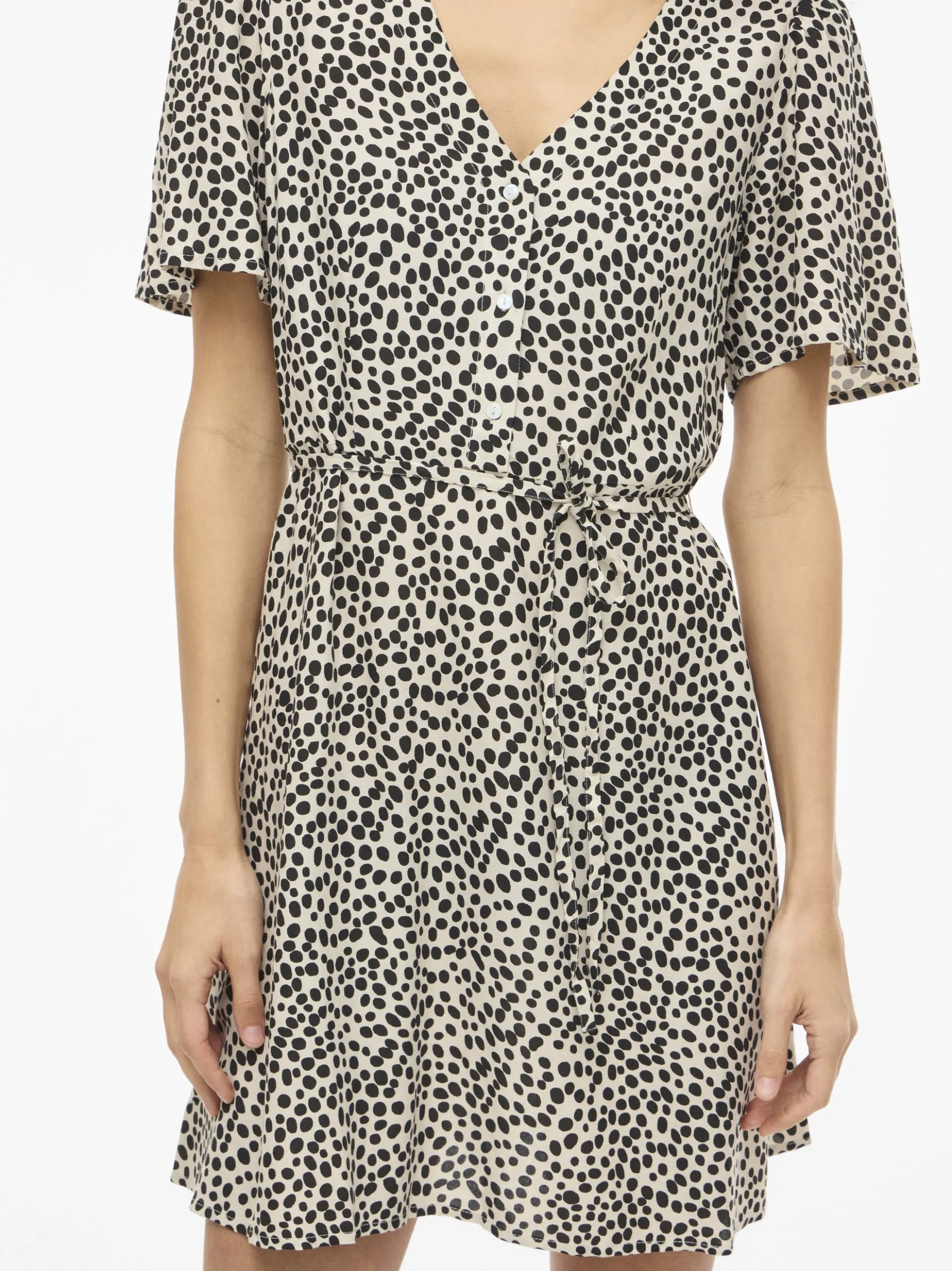 Vila Damen Sommerkleid - VIGrace in beige schwarz