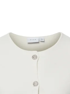 Vila Damen Strickjacke - VISway in ecru - Ärmel: Halbarm