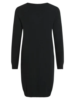 Vila Damen Strickkleid - VIRil in schwarz - Länge: kurz
