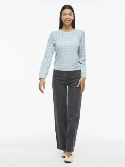 Vila Damen Strickpullover - VIAmbelle in hellblau