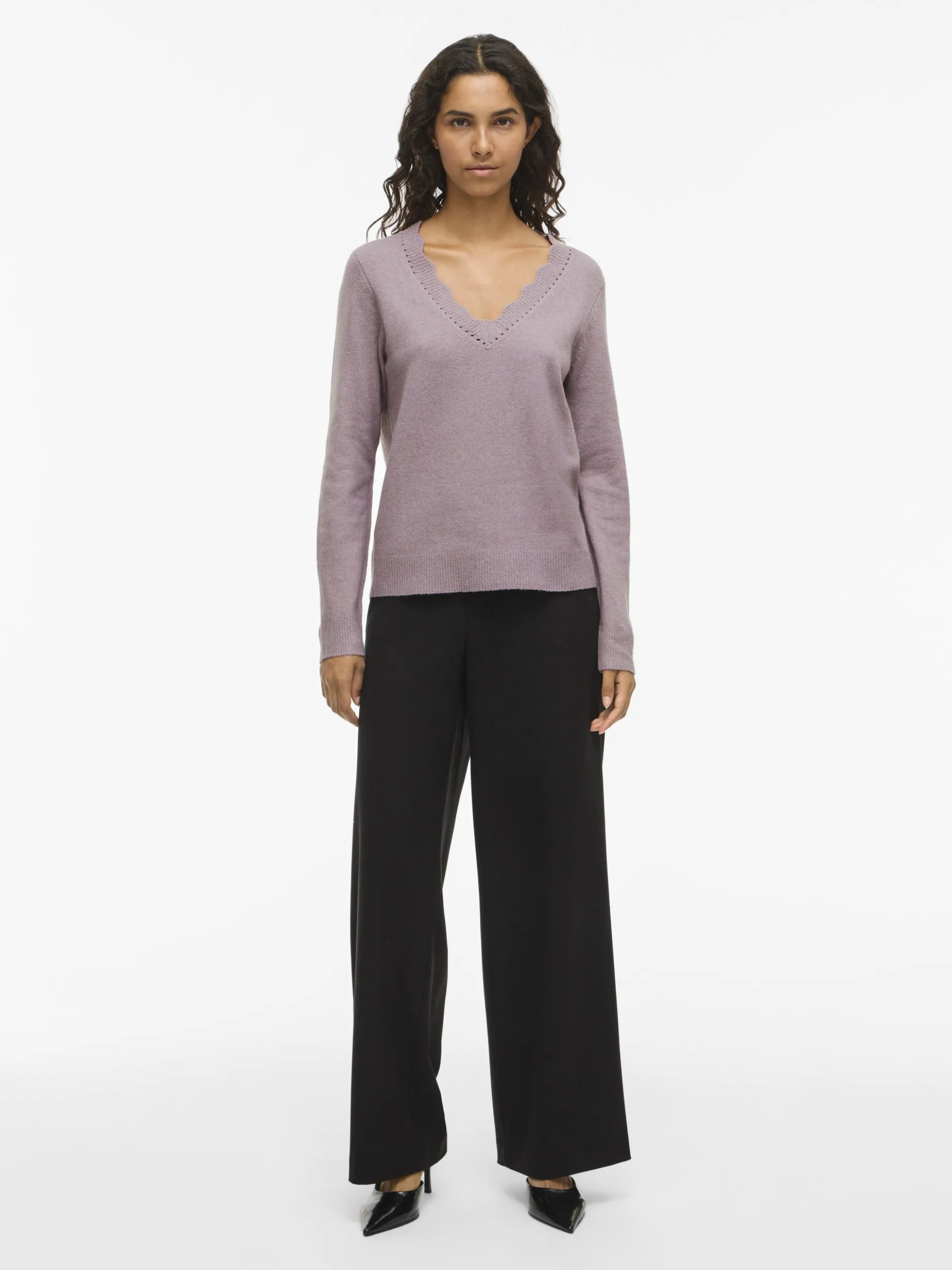 Vila Damen Strickpullover - VINikolina in altrosa