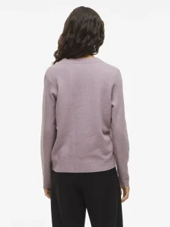 Vila Damen Strickpullover - VINikolina in altrosa