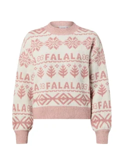 Vila Damen Strickpullover - VIFrostina in altrosa weiß