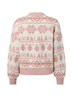 Vila Damen Strickpullover - VIFrostina in altrosa weiß