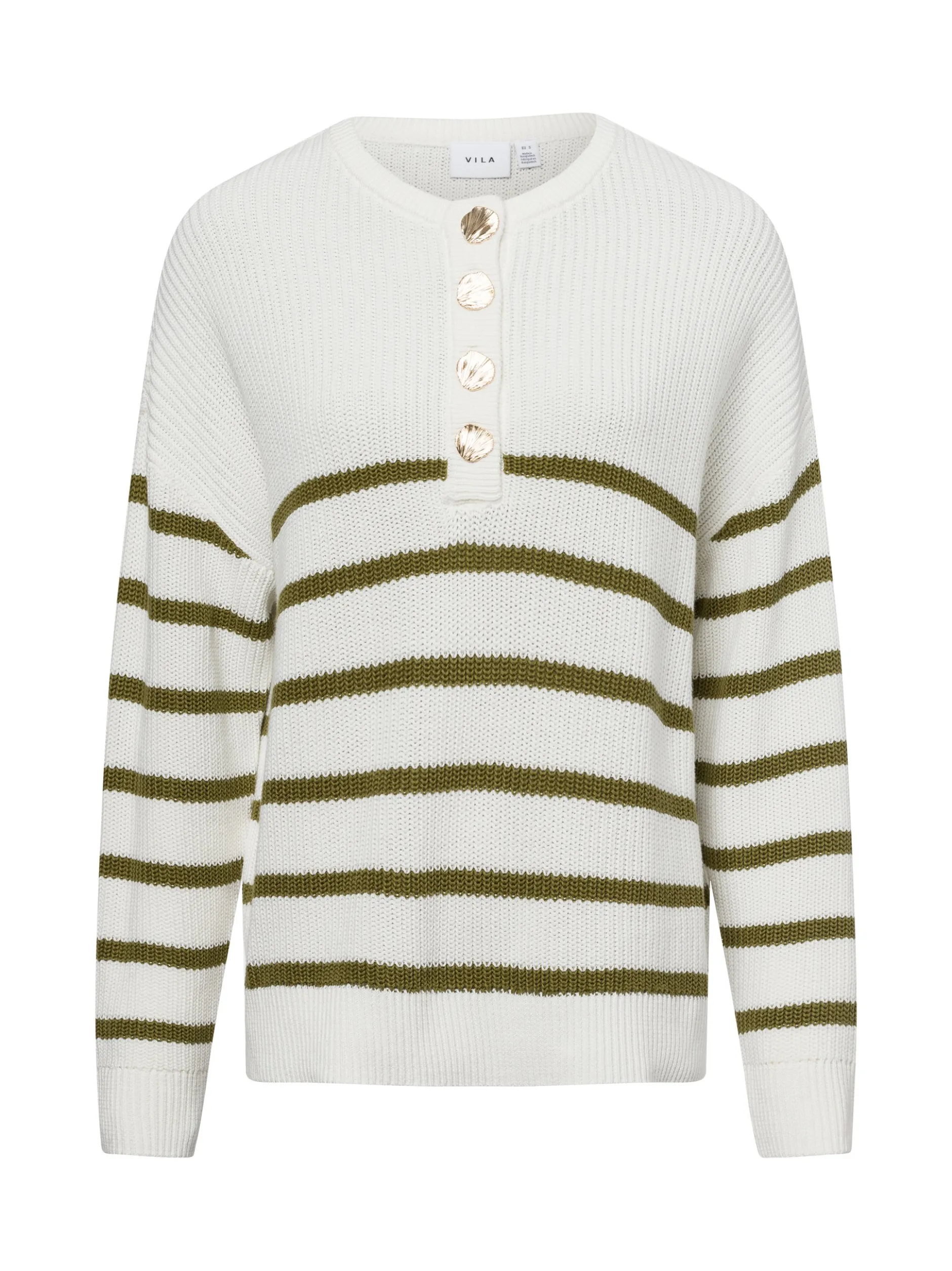 Vila Damen Strickpullover - VIChing in beige khaki