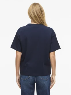 Vila Damen T-Shirt - Monie in marine - Ärmel: kurzarm