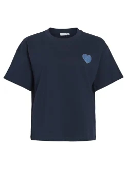 Vila Damen T-Shirt - Monie in marine - Ärmel: kurzarm
