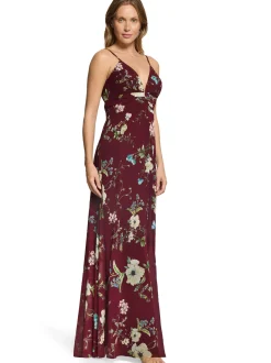 VM Damen Abendkleid in aubergine - Länge: lang
