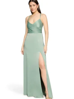 VM Damen Abendkleid in lind - Ausschnitt: V-Ausschnitt