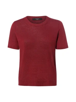 Weekend Max Mara Damen Leinen-T-shirt in bordeaux