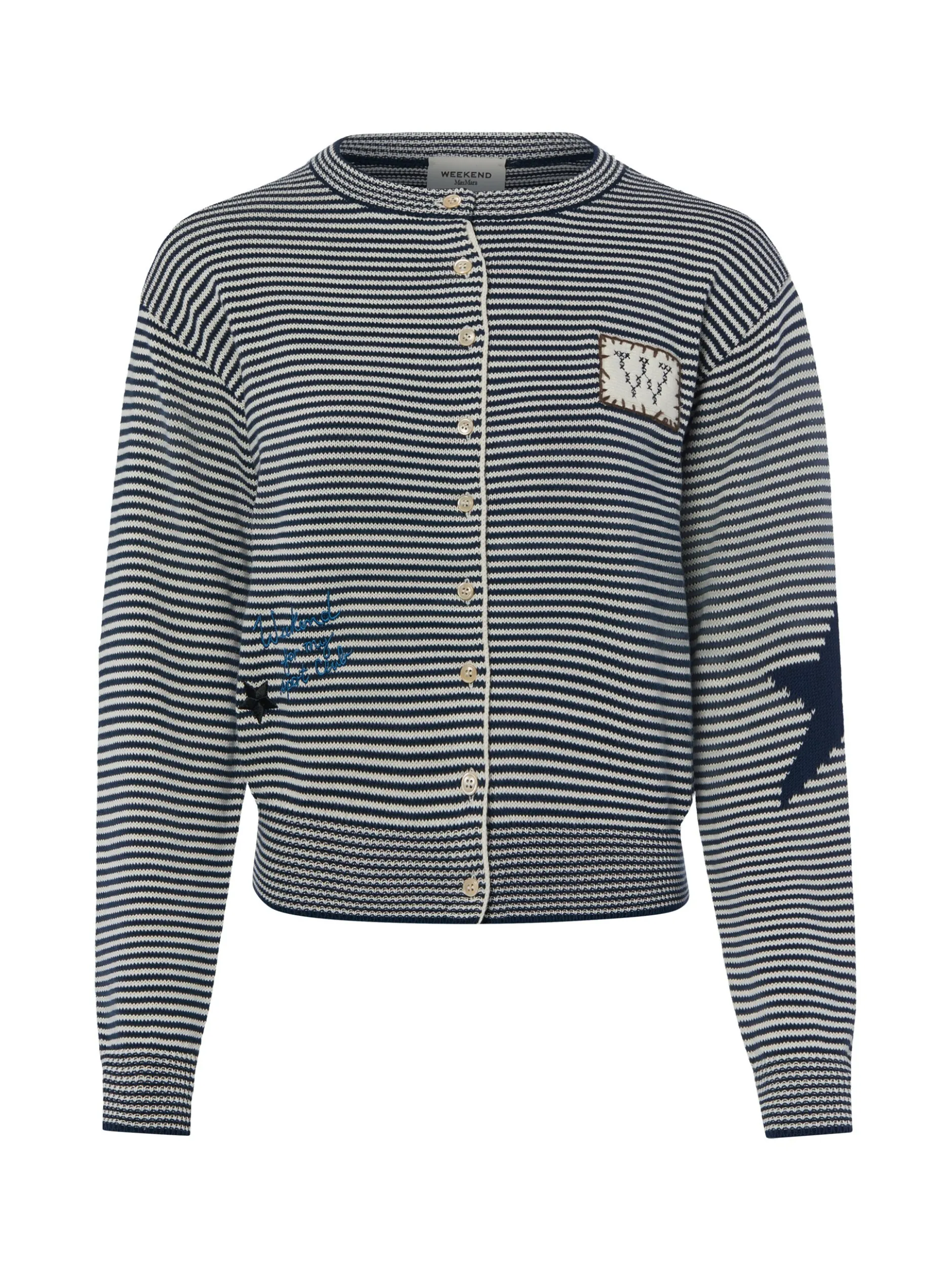 Weekend Max Mara Damen Strickjacke in marine weiß