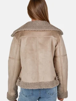 White Label Damen Bikerjacke in taupe