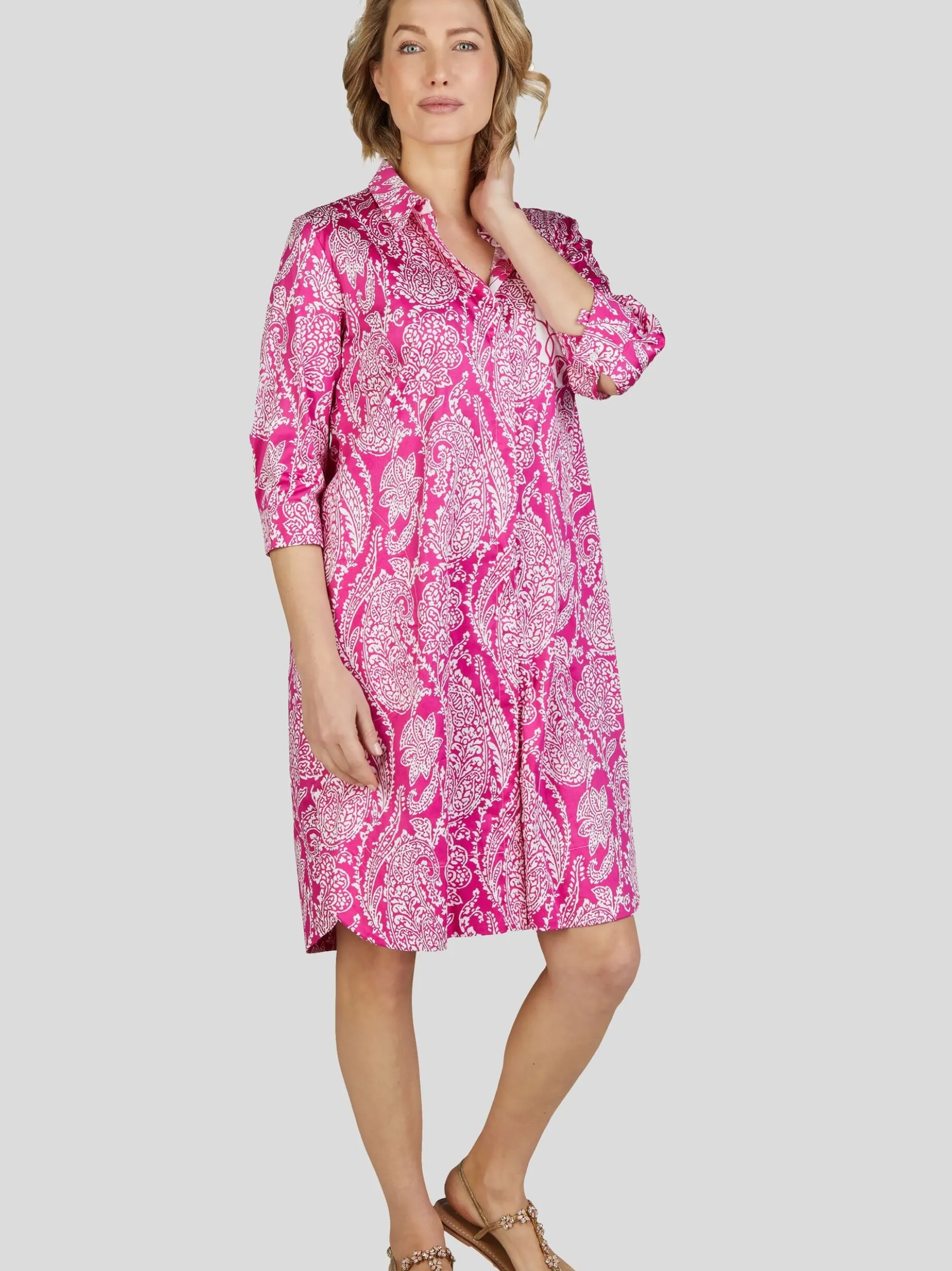 White Label Damen Hemdblusenkleid in rosa