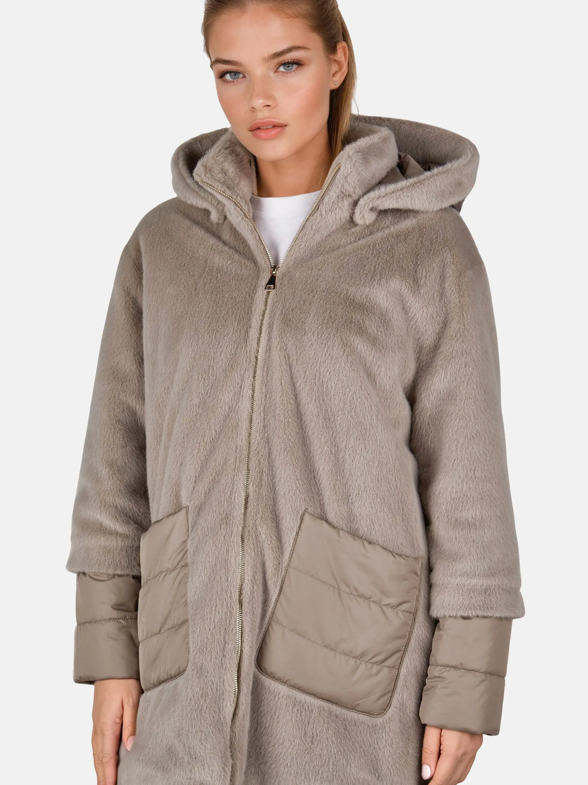 White Label Damen Longjacke in taupe