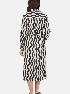 White Label Damen Maxikleid in schwarz weiß