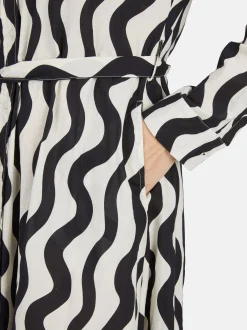 White Label Damen Maxikleid in schwarz weiß