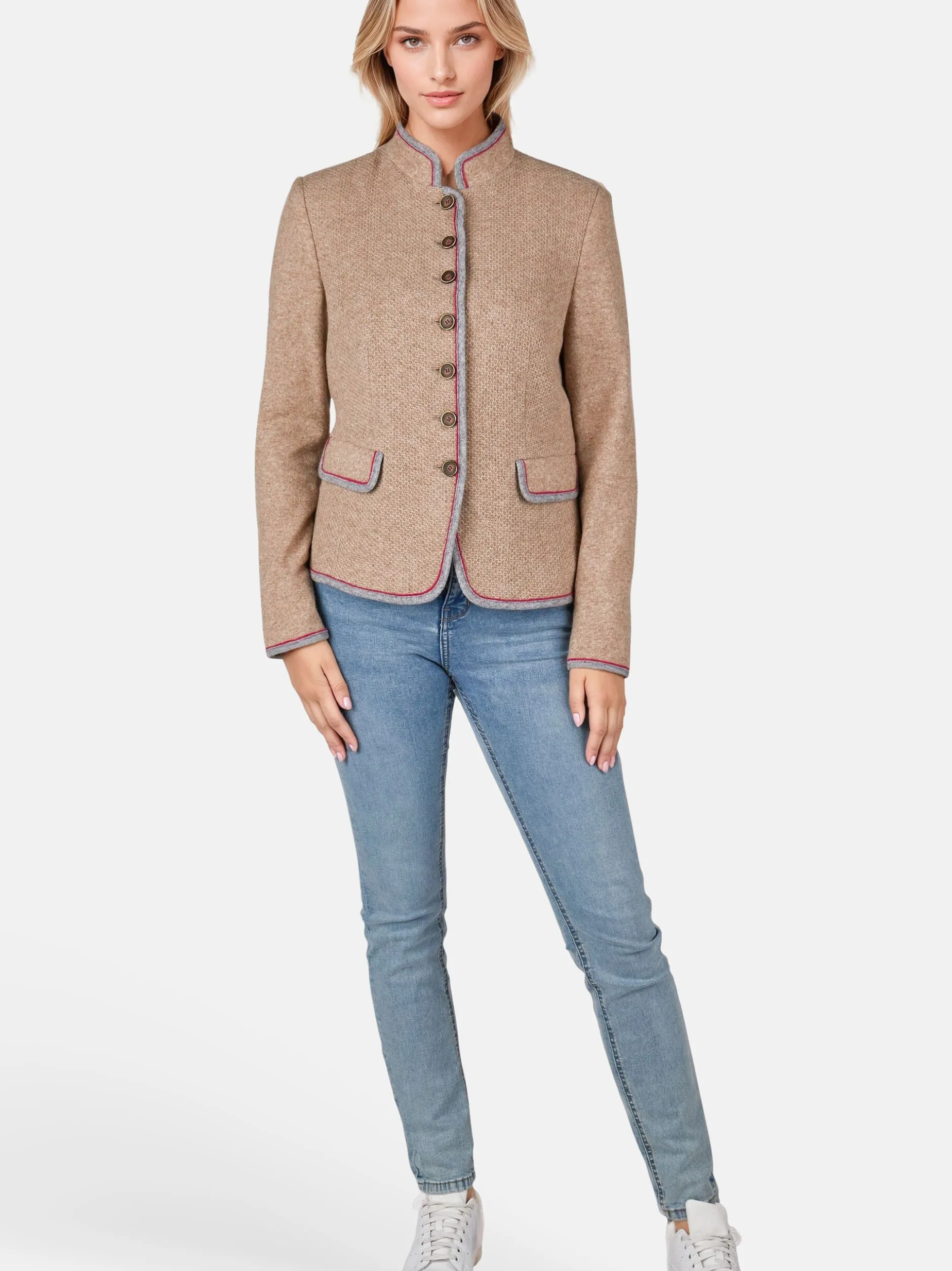 White Label Damen Stehkragenjacke in beige
