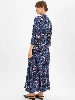Y.A.S Damen Blusenkleid - YASSavanna in blau mehrfarbig