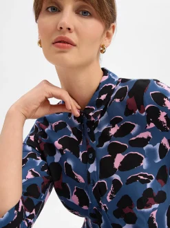 Y.A.S Damen Blusenkleid - YASSavanna in blau mehrfarbig