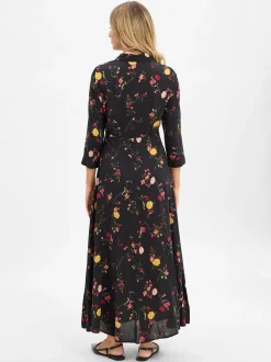 Y.A.S Damen Blusenkleid - YASSavanna in schwarz mehrfarbig
