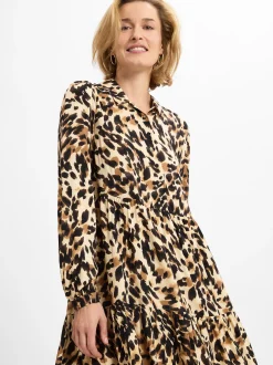 Y.A.S Damen Kleid - YASAlira in camel schwarz