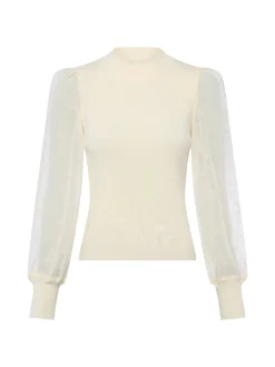 Y.A.S Damen Pullover - YASDotme in ecru - Ärmel: langarm