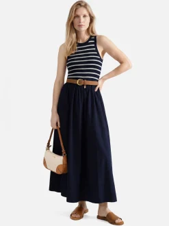 Y.A.S Damen Trägerkleid - YASMiri in marine ecru