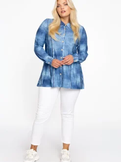 YOEK Damen Bluse in blau