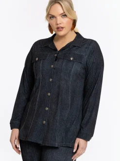 YOEK Damen Bluse in dark stone