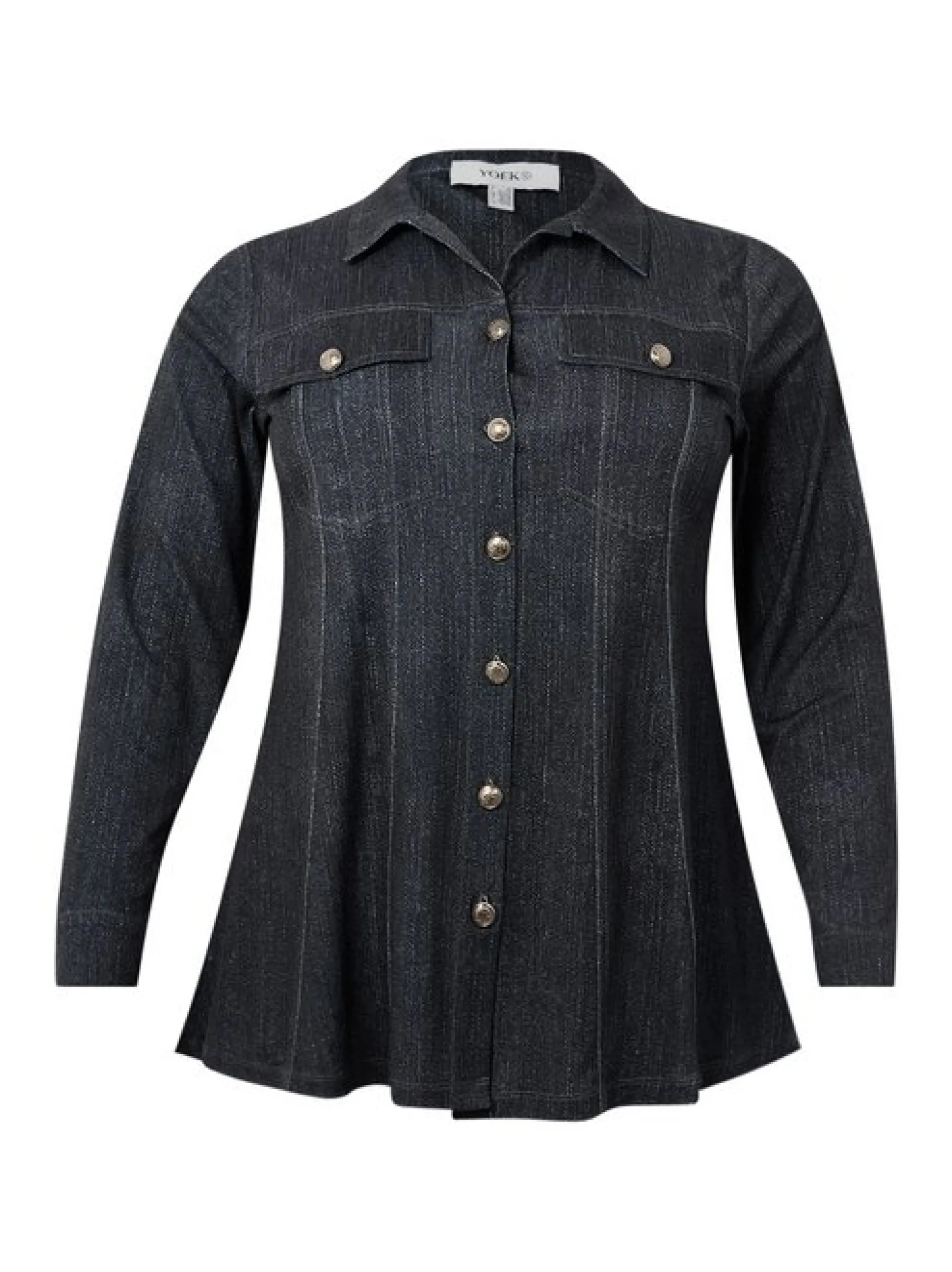 YOEK Damen Bluse in dark stone