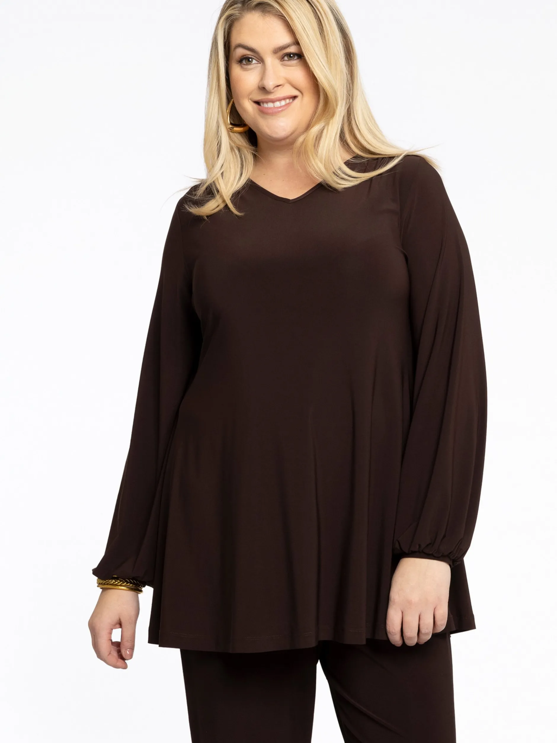 YOEK Damen Blusenshirt in braun