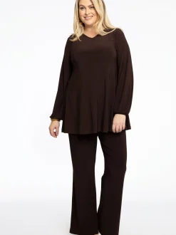 YOEK Damen Blusenshirt in braun