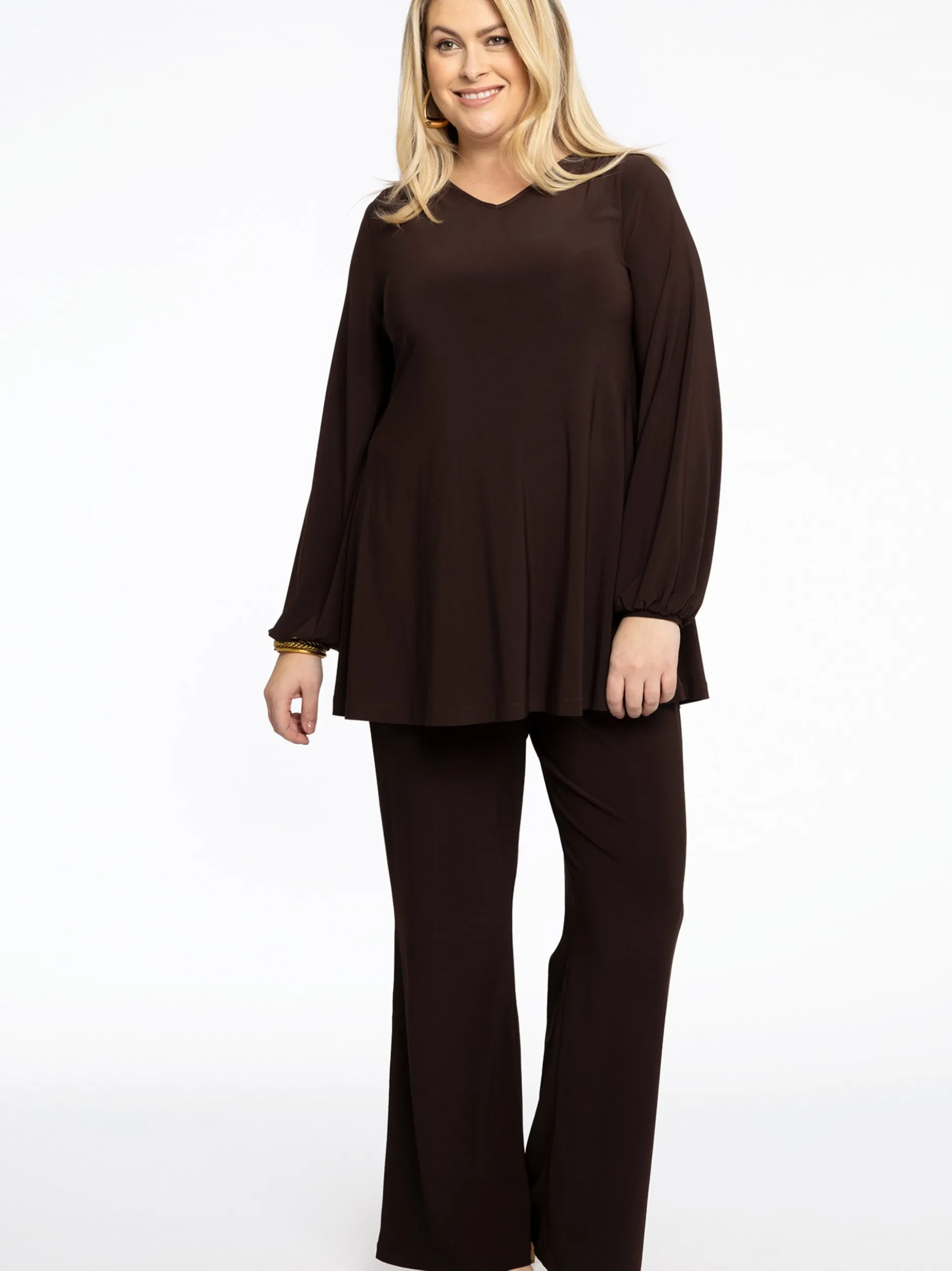 YOEK Damen Blusenshirt in braun