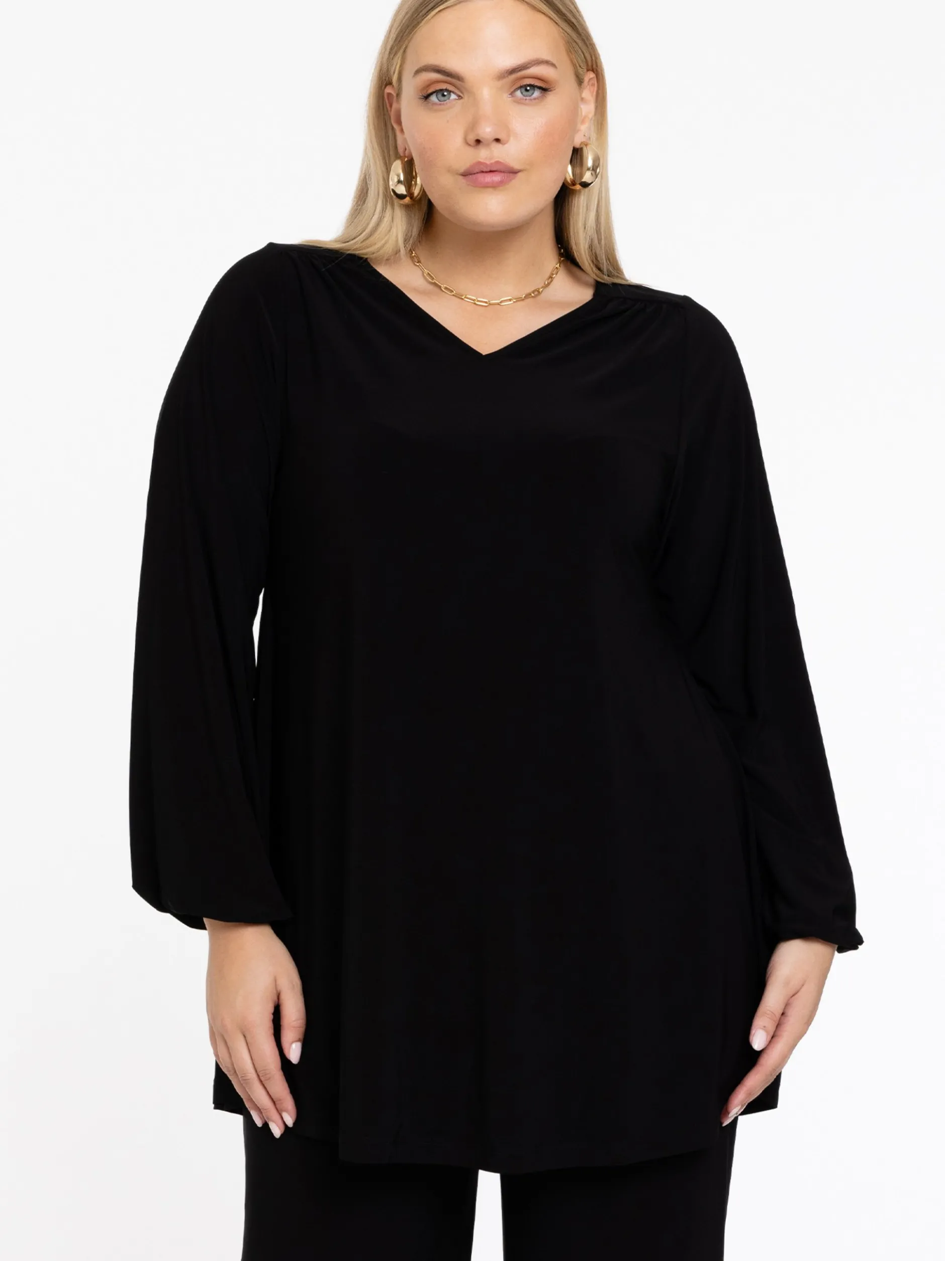YOEK Damen Blusenshirt in schwarz