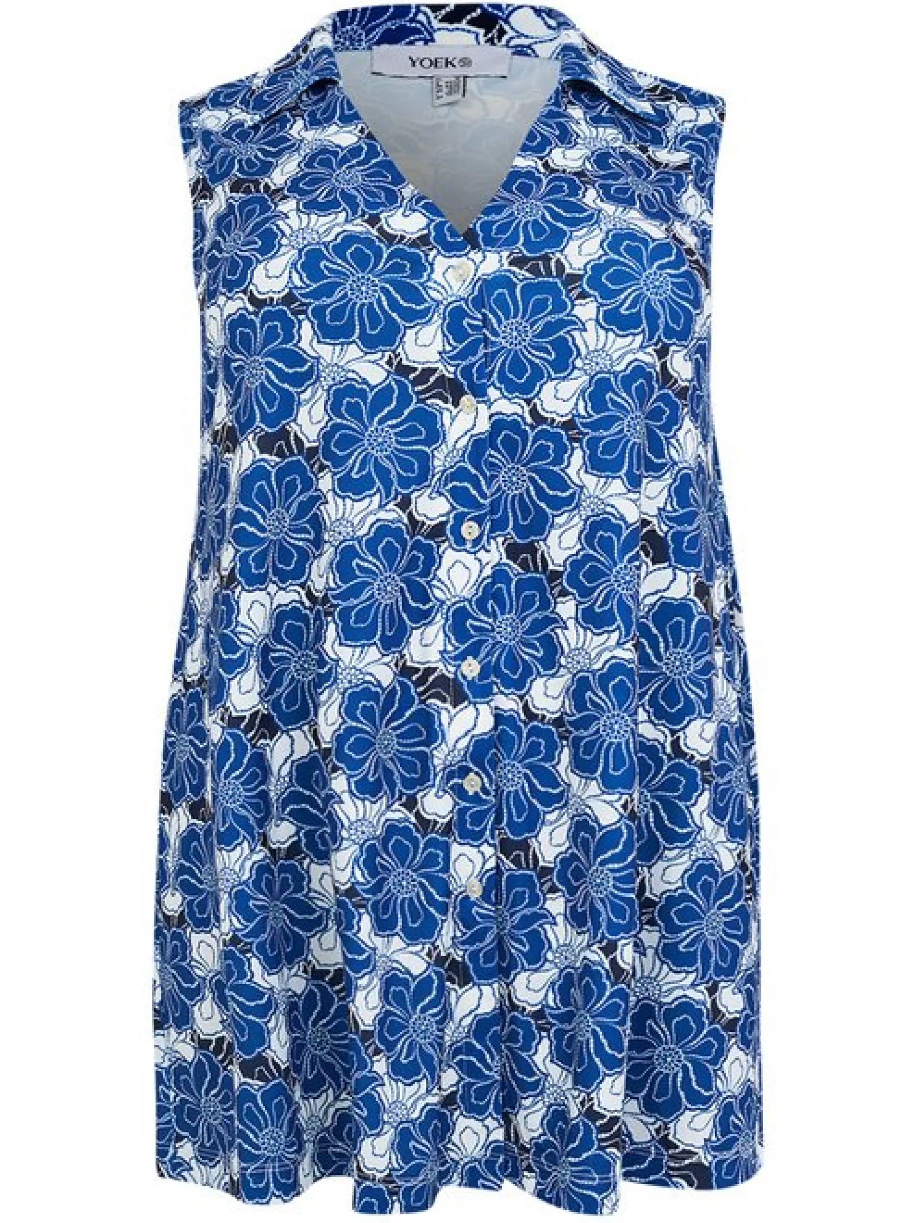 YOEK Damen Blusentop in blau mehrfarbig