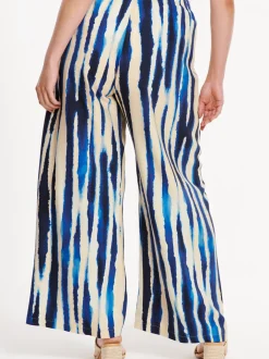 YOEK Damen Hose in blau weiß